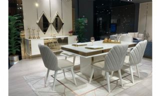 The Ultimate Gathering Place: Spacious And Stylish Dining Table And Chair Set